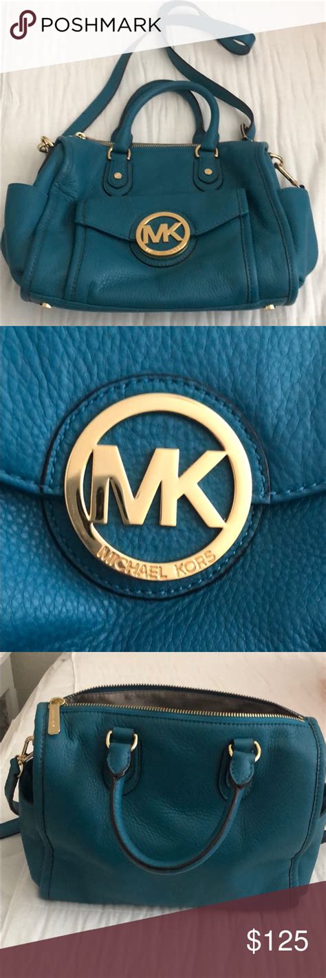 teal michael kors purse|michael kors leather tote.